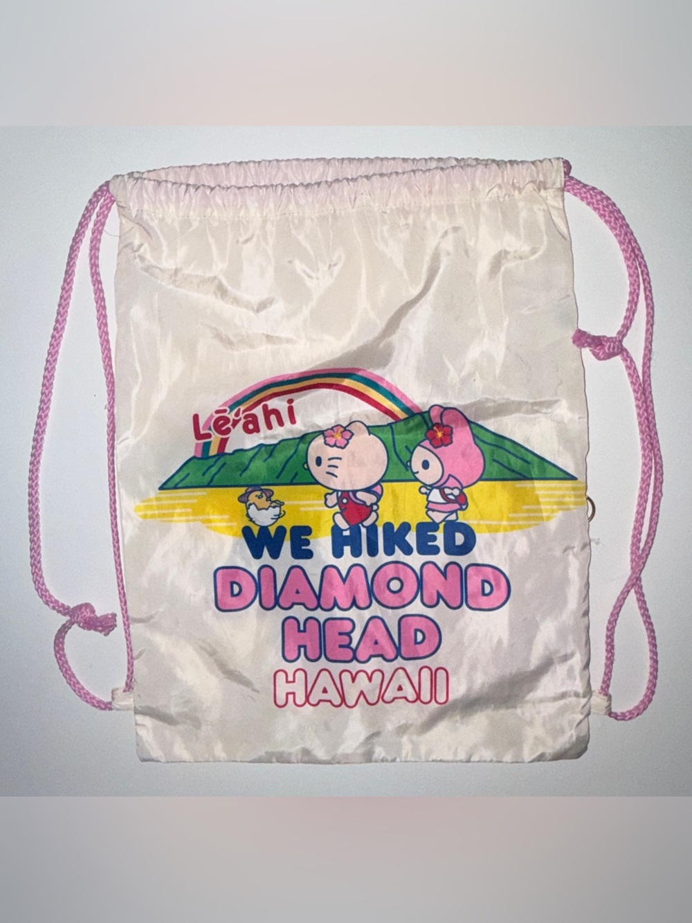 Hello Kitty We Hiked Diamond Head Drawstring Foldable Bag
